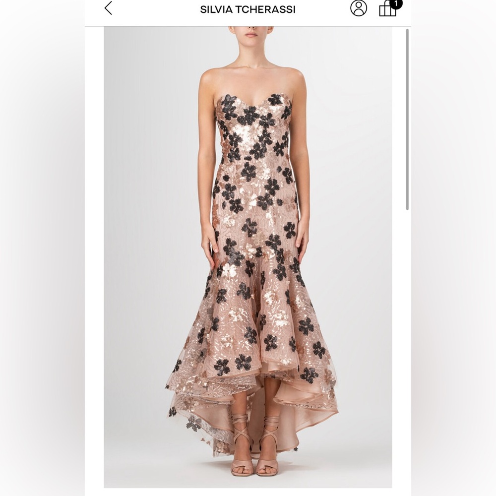 Silvia Tcherassi Gerda Floral Sequined Mermaid Dress *READ DESCRIPTION*